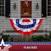 USA Pleated Fan Flag 4x8 Feet American USA Bunting Decoration Flags Embroidered Patriotic Stars & Sewn Stripes Canvas Header Brass Grommets