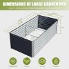 6x3x2ft Galvanized Raised Garden Bed, Outdoor Planter Garden Boxes Large Metal Planter Box for Gardening Vegetables Fruits Flowers, Silver