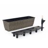 2-Pack Self-watering Planter - Hand Woven Wicker - Rectangular - Dark Gray