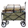 Collapsible Foldable Wagon Cart with strapping system Beach Wagon Utility Cart Utility Wagon Grocery Cart for for Camping Shopping Sports Gardeing Fis