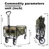 Collapsible Foldable Wagon Cart with strapping system Beach Wagon Utility Cart Utility Wagon Grocery Cart for for Camping Shopping Sports Gardeing Fis