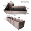 Rectangular Raised Garden Bed Kit Indoor Outdoor Plastic Planter Grow Box for Fresh Vegetables, Herbs, Flowers & Succulents, Brown