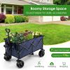 Folding Utility Garden Cart with Wide Wheels and Adjustable Handle