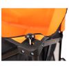 Big large capacity Folding cart Extra Long Extender Wagon Cart Folding Wagon Garden Shopping Beach Cart (black +orange)