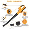 Cordless Leaf Blower Handheld Electric Battery Powered Air Blower Max 124MPH 300CFM with 2 Adjustable Speeds 2Pcs 18V 2000mA Battery and Charger for Y