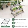 3-Tier Mental Plant Stand with Grid Shelf