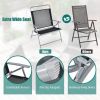 3 Pieces Patio Folding Chair Set Outdoor Metal Conversation Set