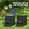 VEVOR Garden Compost Bin 80 Gal, BPA Free Composter, Large Capacity Outdoor Composting Bin with Top Lid and Bottom Door, Easy Assembling, Lightweight