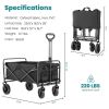 Folding Wagon Cart with Wheels, Foldable Grocery Cart,small, black