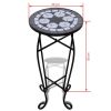 Mosaic Side Table Plant Table Black White