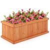 Raised Garden Bed Wooden Planter Box with 4 Drainage Holes and Detachable Bottom Panels