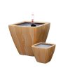 2-Pack Smart Self-watering Planter Pot for Indoor and Outdoor - Light Wood - Square Cone