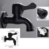 Black Washing Machine Faucet Stainless Steel Wall Mounted Basin Tap Single Cold Water Tap G 3/4"