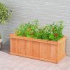 Raised Garden Bed Wooden Planter Box with 4 Drainage Holes and Detachable Bottom Panels