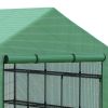 Walk-in Greenhouse for Outdoors with Roll-up Zipper Door, 18 Shelves, PE Cover, Small & Portable Build, Heavy Duty Humidity Seal