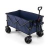 Folding Utility Garden Cart with Wide Wheels and Adjustable Handle