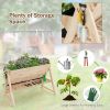 3 Tier Wooden Vertical Raised Garden Bed with Storage Shelf