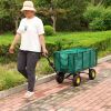 Flower Cart Garden Flower Cart is easier to transport firewood (green+cloth bag)