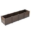 Rectangular Raised Garden Bed Kit Indoor Outdoor Plastic Planter Grow Box for Fresh Vegetables, Herbs, Flowers & Succulents, Brown