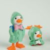 4Pcs Green raincoat duckling, home decoration cartoon creative small ornament gift