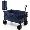 Folding Utility Garden Cart with Wide Wheels and Adjustable Handle