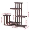 6-Tier Garden Wooden Plant Flower Stand Shelf for Multiple Plants Indoor or Outdoor