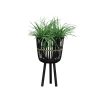 S/3 BAMBOO FOOTED PLANTERS 11/13/15", BLACK