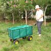 Flower Cart Garden Flower Cart is easier to transport firewood (green+cloth bag)