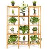 Multifunctional Bamboo Shelf Flower Plant Display Stand