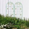 2 Pack Metal Garden Trellis 71" x 19.7" Rustproof Trellis for Climbing Plants Outdoor Flower Support Green