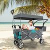 Push & Pull Utility Folding Wagon with Removable Canopy