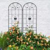 4 Pack Metal Garden Trellis 86.7" x 19.7" Rustproof Trellis for Climbing Plants Outdoor Flower Support Black