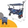 Push & Pull Utility Folding Wagon with Removable Canopy