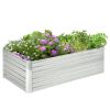 Outsunny Galvanized Raised Garden Bed Kit with Reinforcing Bars, Large and Tall Metal Planter Box for Vegetables, Flowers and Herbs, 6' x 3' x 2'