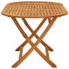 Folding Patio Table 63"x33.5"x29.5" Solid Eucalyptus Wood