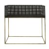 METAL, S/2 20/24" SQUARE PLANTERS, BLACK/GOLD