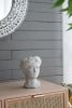 Greek Style Cement Head Planter - Indoor Outdoor Home Garden Decor, D6" x 9"