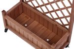 Raised Garden Bed with Trellies 2 Pack, Outdoor Wooden Planter Box & Plant Stand with Climbing Racks