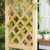 Outsunny Patio Garden Bench Arbor Arch with Pergola and 2 Trellises, 3 Seat Natural Wooden Outdoor Bench for Grape Vines & Climbing Plants