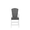 HDPE Bar Chair, Outdoor Tall Adirondack Chairs Set of 2, Patio Bar Stool Chair with High Back White + Gray, Set of 2