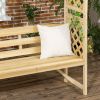 Outsunny Patio Garden Bench Arbor Arch with Pergola and 2 Trellises, 3 Seat Natural Wooden Outdoor Bench for Grape Vines & Climbing Plants