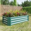 Metal Raised Garden Bed, Rectangle Raised Planter 4√ó2√ó1ft for Flowers Plants, Vegetables Herb Veezyo Green