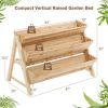 3 Tier Wooden Vertical Raised Garden Bed with Storage Shelf