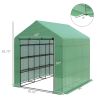 Walk-in Greenhouse for Outdoors with Roll-up Zipper Door, 18 Shelves, PE Cover, Small & Portable Build, Heavy Duty Humidity Seal