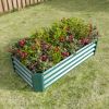 Metal Raised Garden Bed, Rectangle Raised Planter 4√ó2√ó1ft for Flowers Plants, Vegetables Herb Veezyo Green