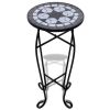 Mosaic Side Table Plant Table Black White