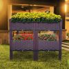 Plastic Raised Garden Bed Set of 4 Planter Grow Boxes with Legs for Outdoor Indoor Plants Elevated Garden Boxes Plant Pots for Flowers, Vegetables