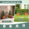 Wood Planter Box with Bench for Garden Yard Balcony