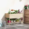 Outsunny Raised Garden Bed with Galvanized Steel Frame, Storage Shelf and Bed Liner, Elevated Planter Box with Legs for Vegetables, Flowers, Herbs