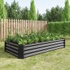 Raised Garden Bed Outdoor, 6√ó3√ó1ft , Metal Raised Rectangle Planter Beds for Plants, Vegetables, and Flowers - Black